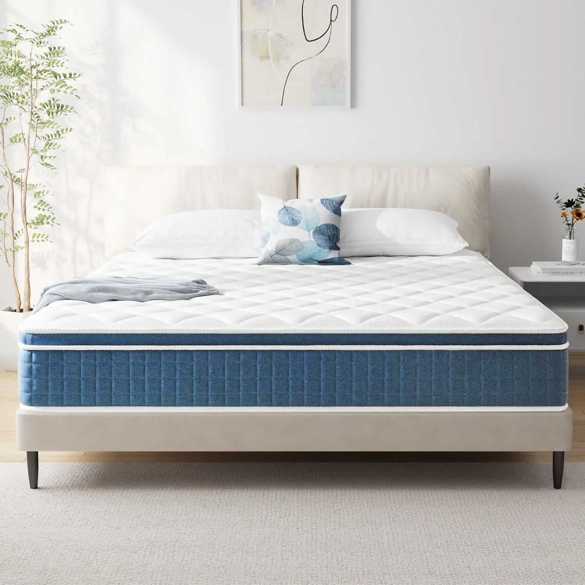 Queen Size Medium Soft Hybrid Innerspring and Gel Memory Foam Mattress V964104