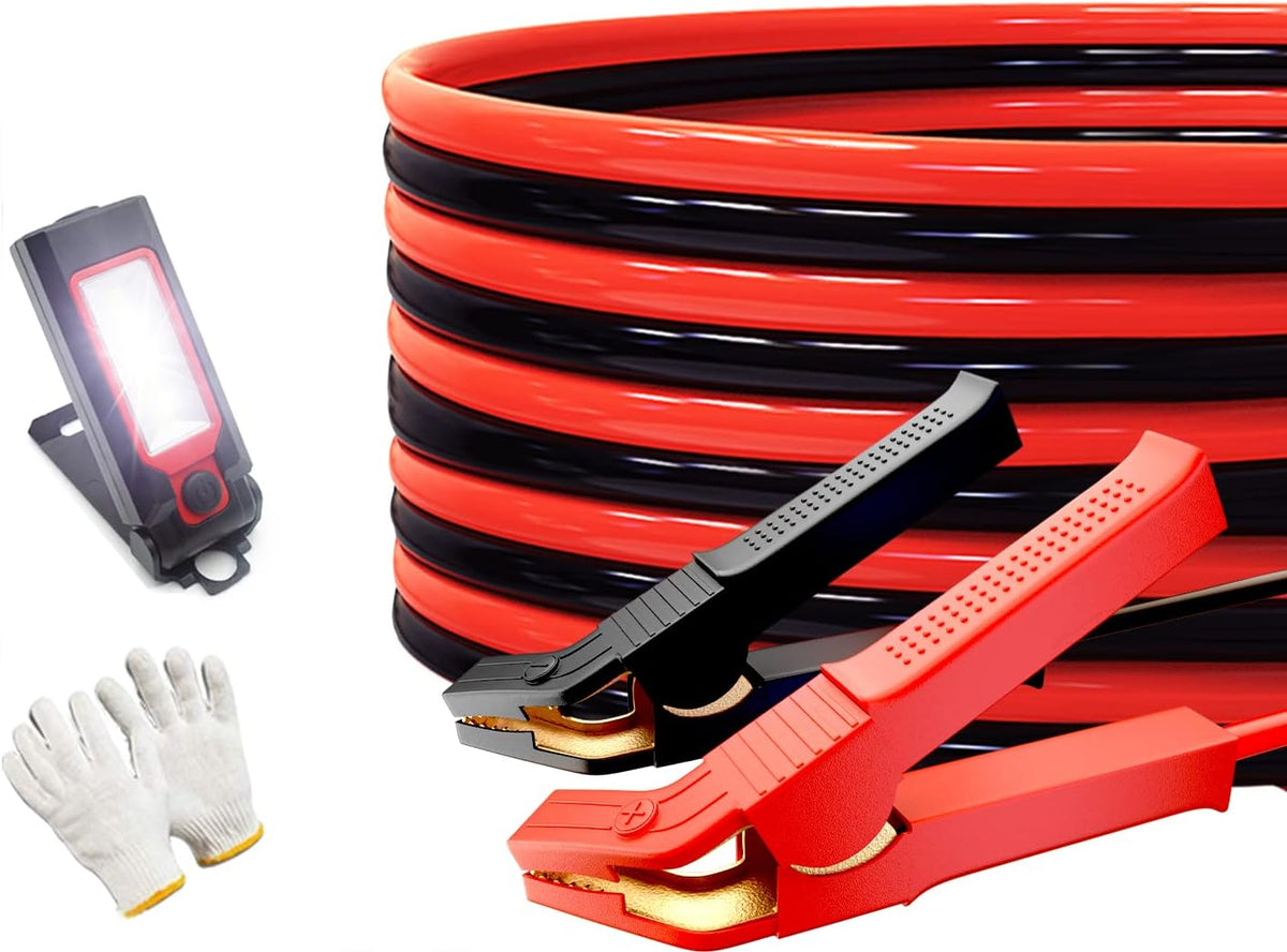 Heavy Duty Jumper Cables 1 Gauge x 30Ft 900AMP with Reverse Polarity Protection N87044