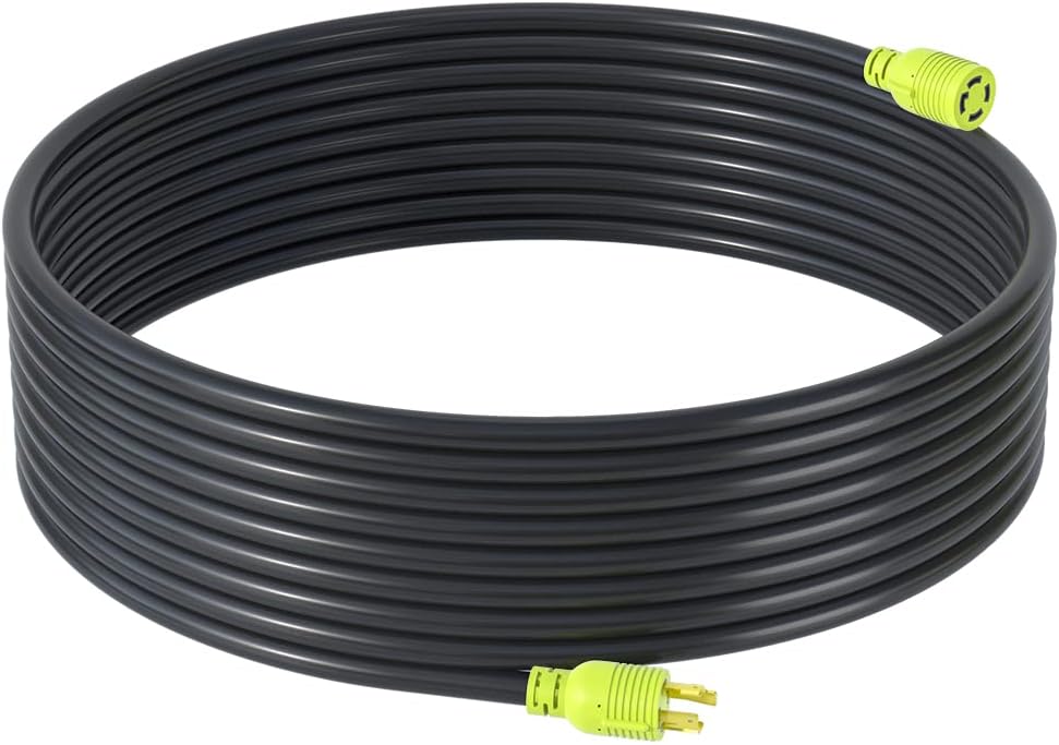 4 Prong 30 Amp Generator Extension Cord, NEMA L14-30P/L14-30R 10 Gauge SJTW, Twist Lock Plug, 125/250V, 30Amp 7500W, 25FT, Pack of 2 A9913