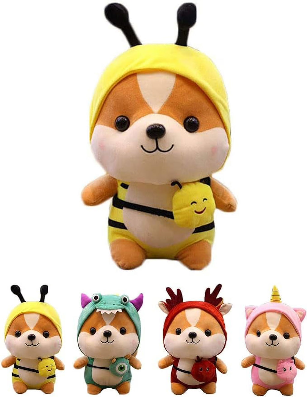 Squirrel Wearing Bee Costume Plush Toy, 10 Inch D44546