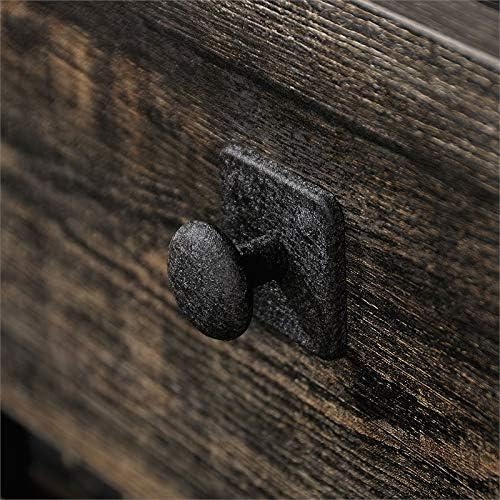 L Shape Corner Desk in Rustic Carbon Oak and Black B2200