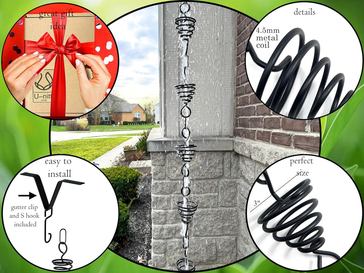 Black Metal 8.5 FT Rain Chain P968516