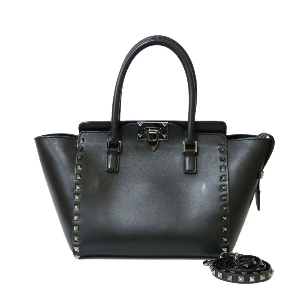 Pre-Owned Black Leather Shoulder Bag G854