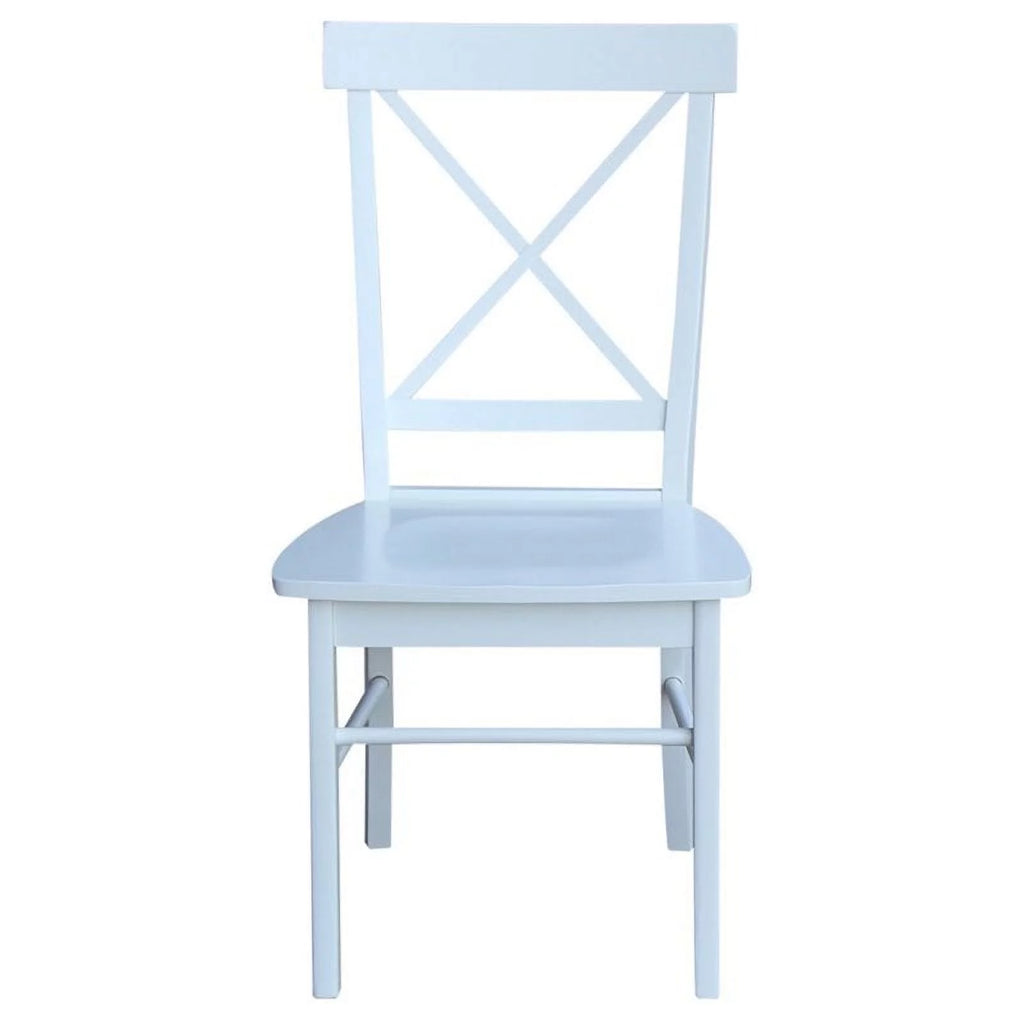 White Wooden X-Back Dining Chair Set of 2 D38598