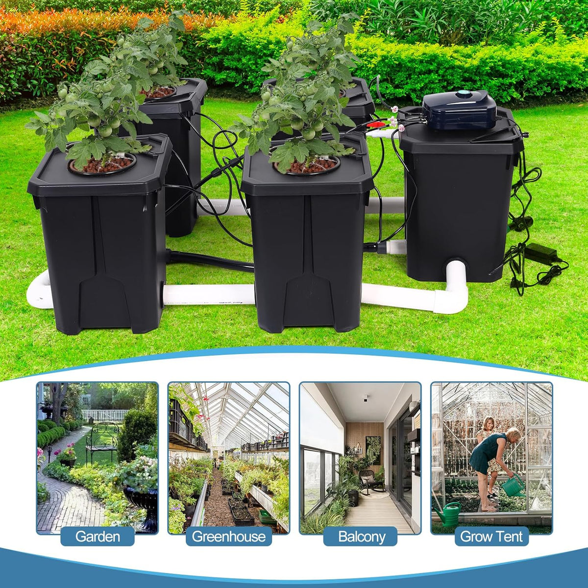 7-Gallon Recirculating Deep Water Culture Hydroponic System Kit H151