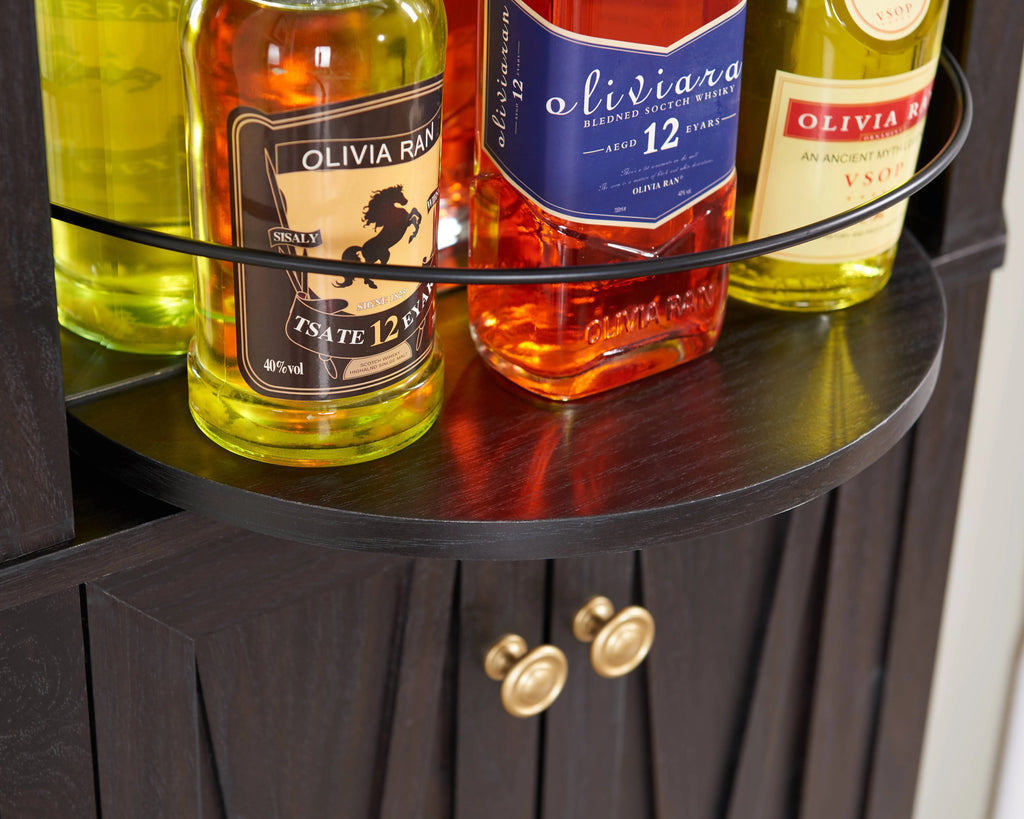 Black Corner Bar Cabinet F821929