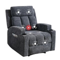 Manual Recliner Chair with Massage and Heat Gray W682