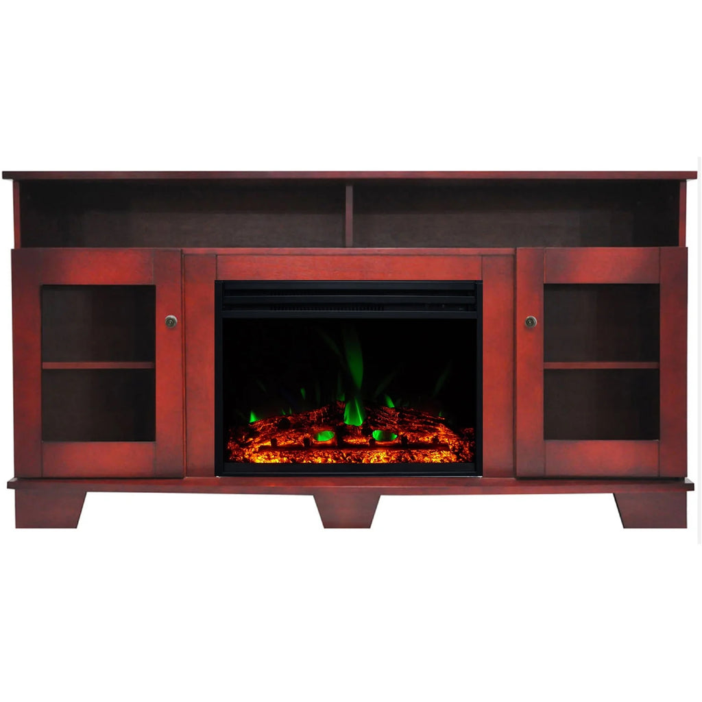 Electric Fireplace Heater with Cherry TV Stand N813