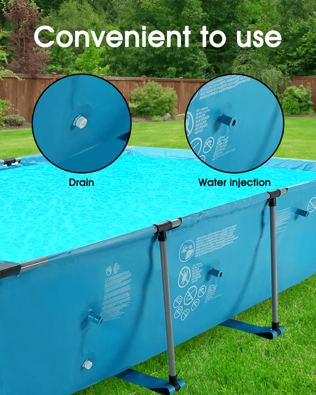 10 ft Above Ground Rectangular Frame Swimming Pool D4466