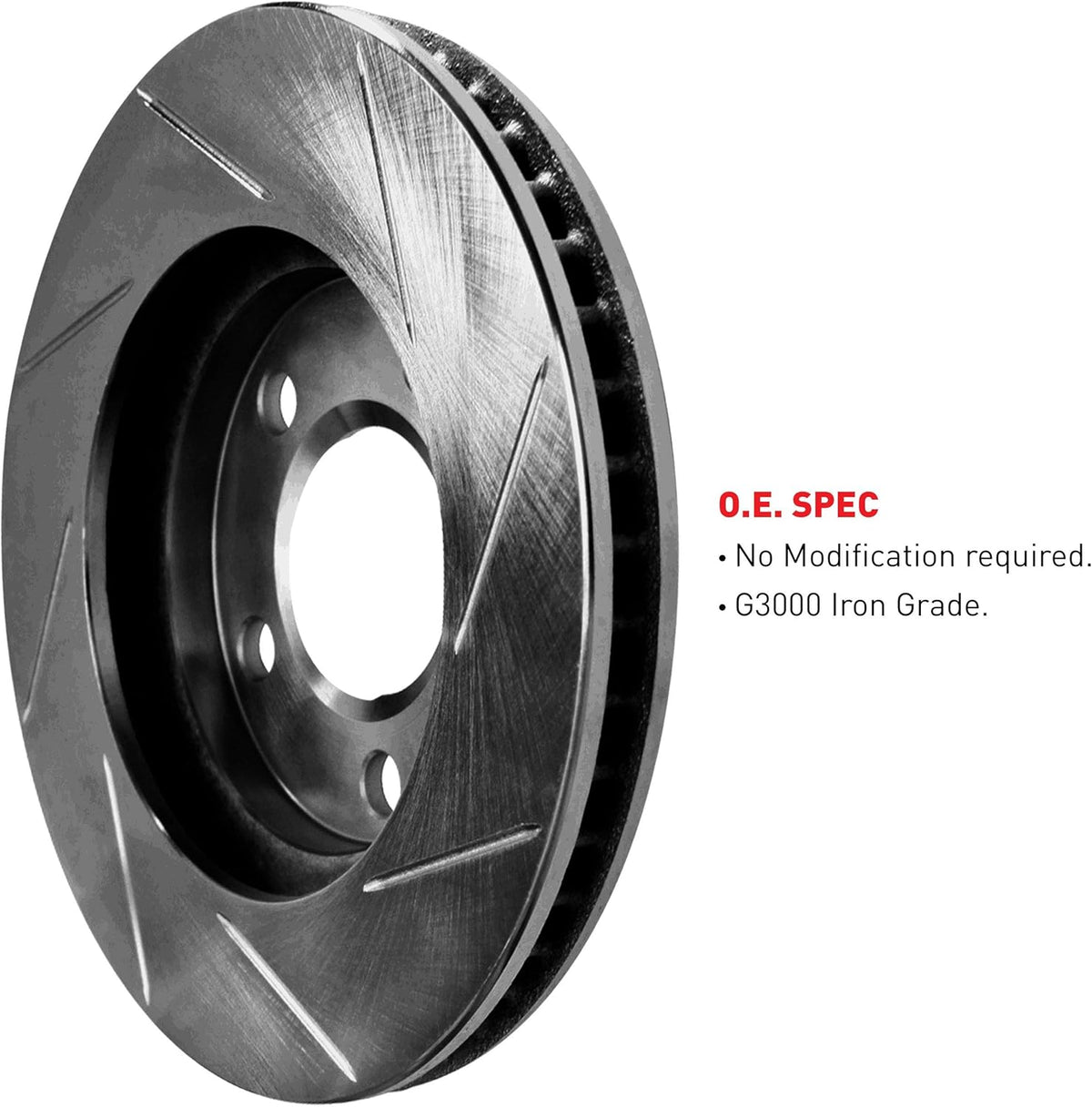 Black Slotted Brake Rotors Kit with Semi-Met Pads D670