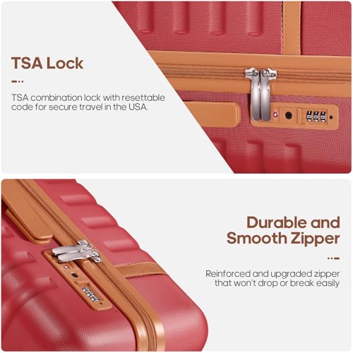 3 Piece PC Hardside Carry On Luggage Set with Spinner Wheels and TSA Lock E632862