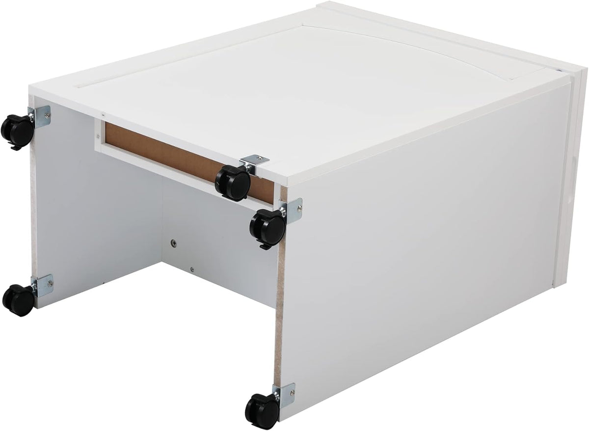 White Foldable Sewing Table with Storage T5977
