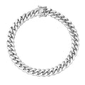 925 Sterling Silver Solid Italian Miami Cuban Link Chain Bracelet C25077
