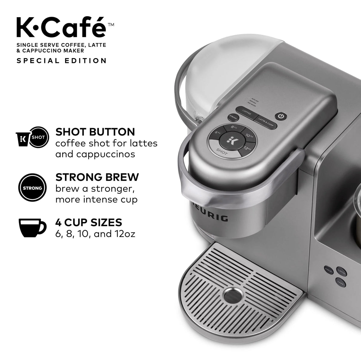 Single Serve K-Cup Pod Coffee, Latte and Cappuccino Maker, Nickel B880