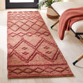 2'3" x 8' Red Natural Handmade Jute Runner Rug S440
