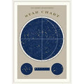 Star Chart Graphic Art on Wrapped Canvas White Frame 26x22 J744759