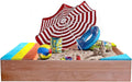 Large Wooden Sandbox with Seat Boards W10991