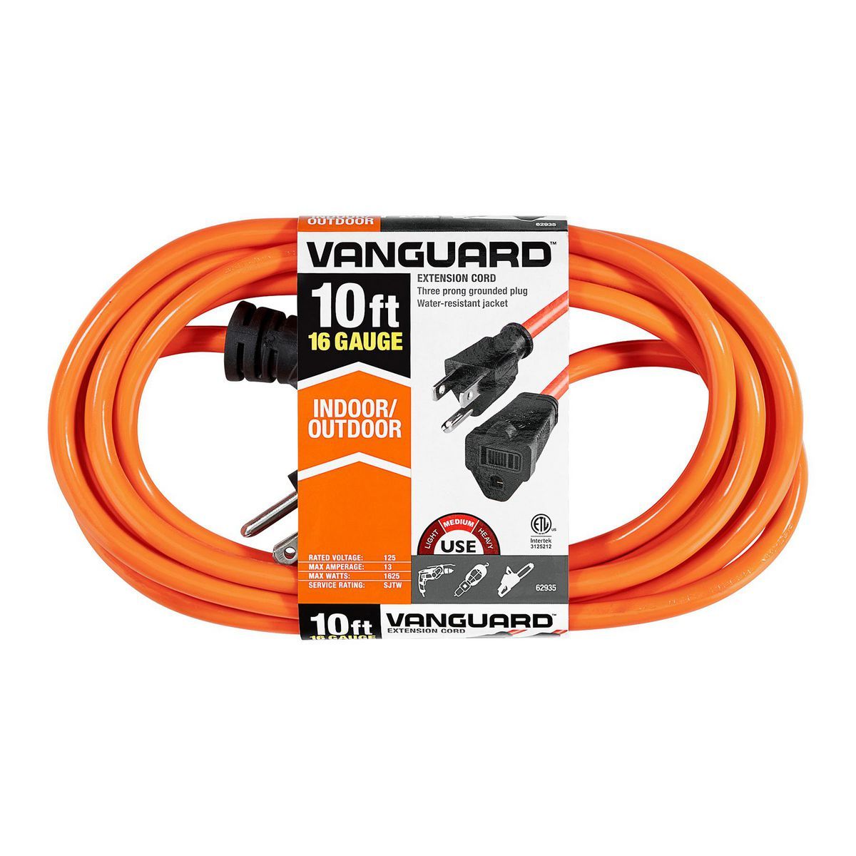 Orange 10 ft. Indoor/Outdoor Extension Cord Z8840