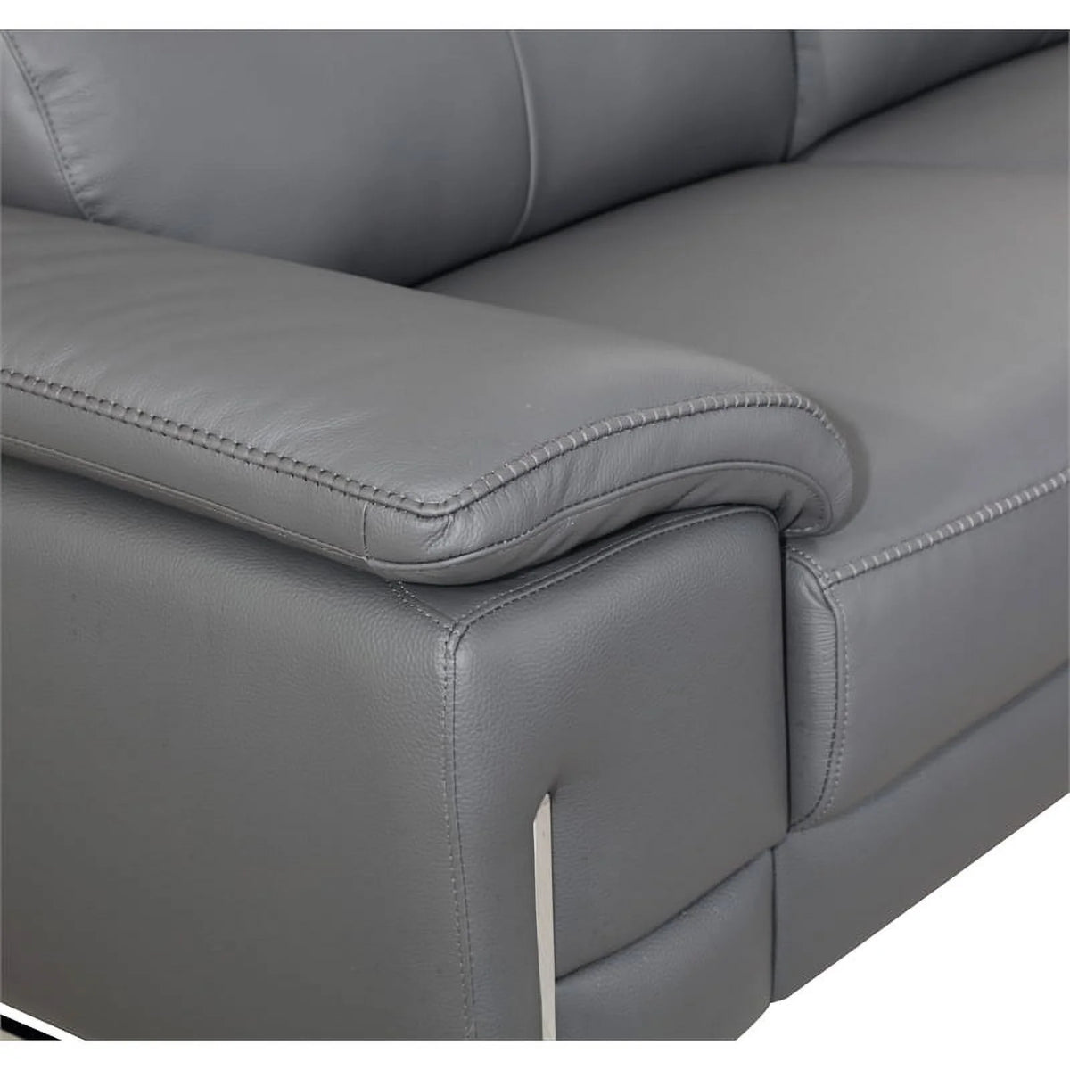 87" Genuine Italian Leather Sofa Dark Gray S415935