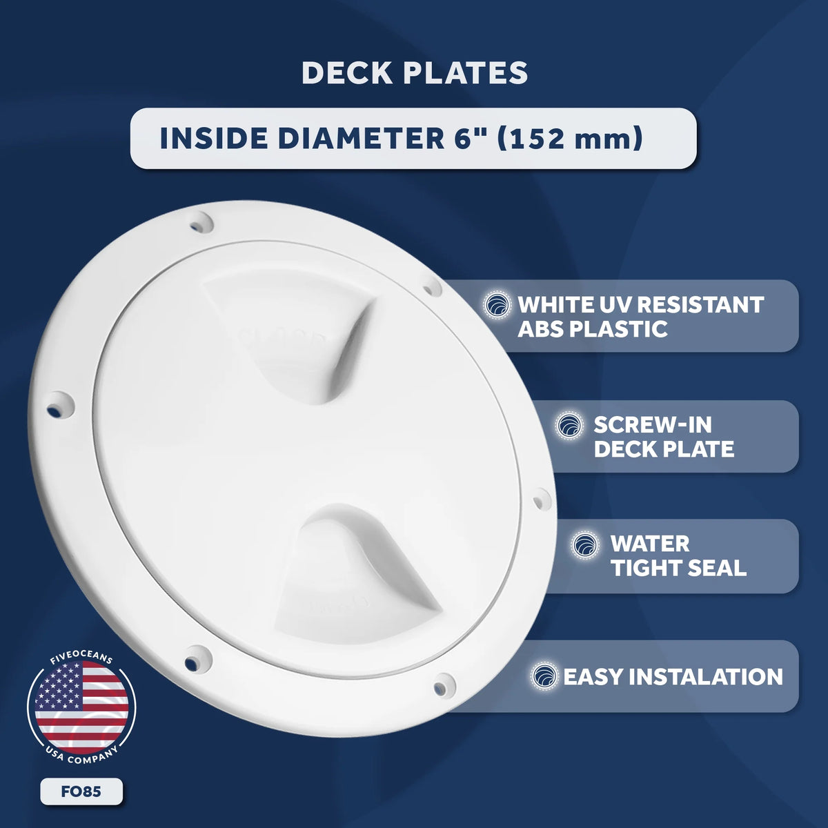 6" Round Marine Boat Hatch with Detachable Cover A391