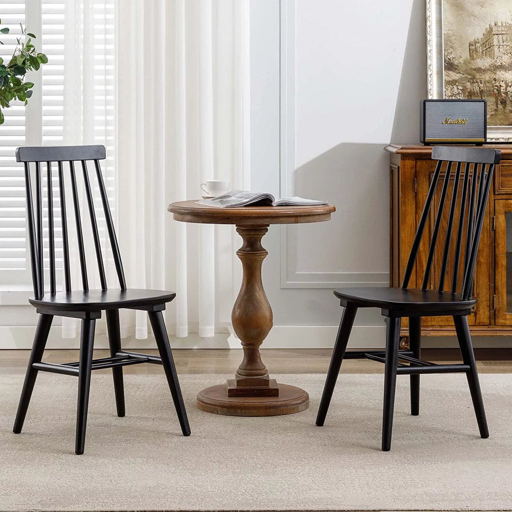 Black Set of 4 Wood Dining Chairs M93489