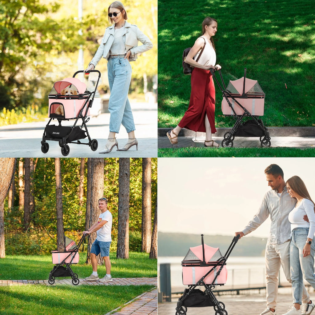 Foldable 4 Wheel Pet Stroller P42759