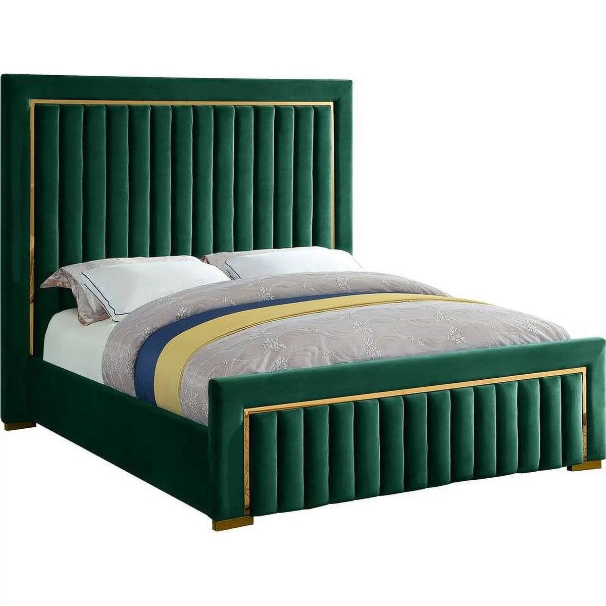 Solid Wood Velvet Queen Bed M180