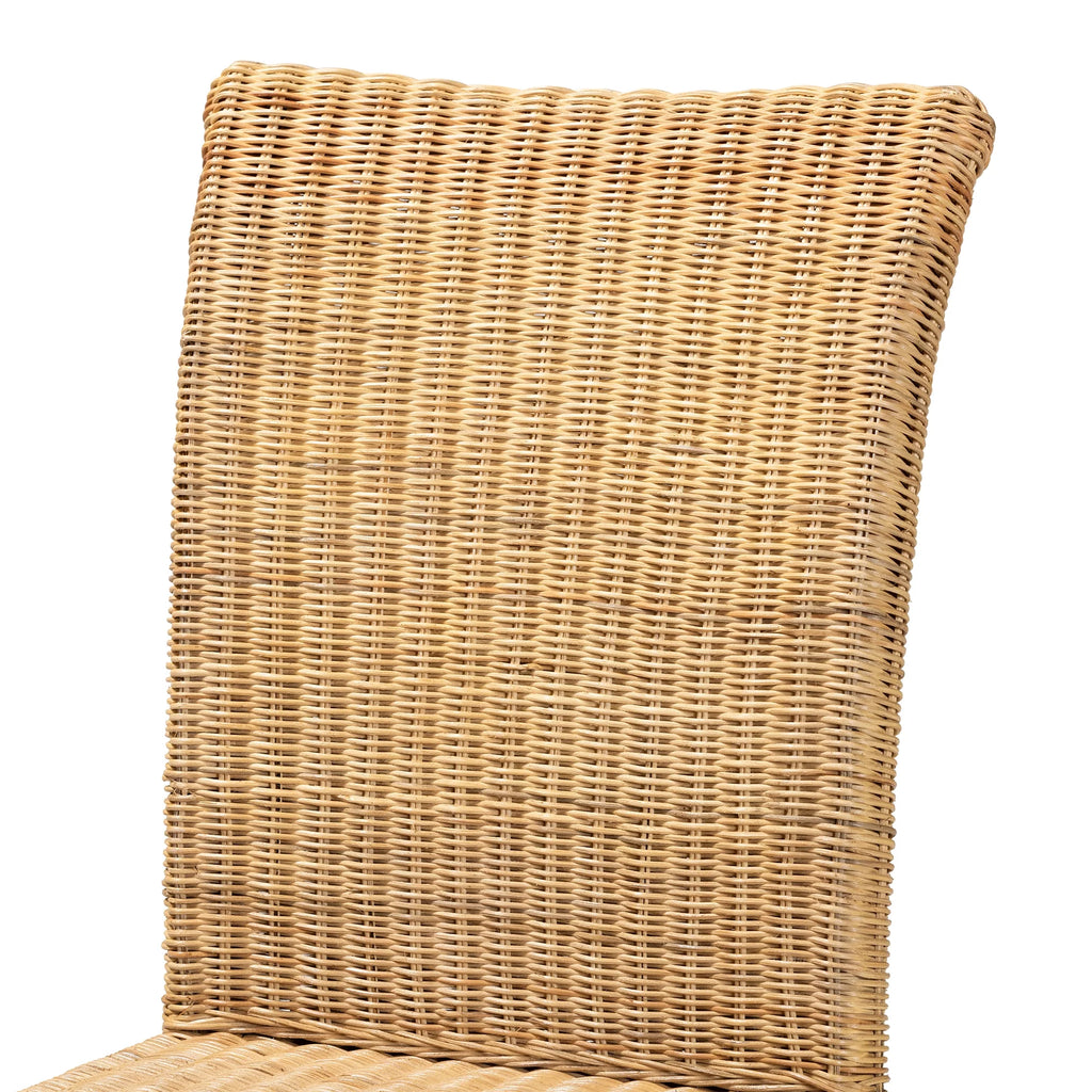 Natural Rattan and Mahogany Wood Dining Chair S590