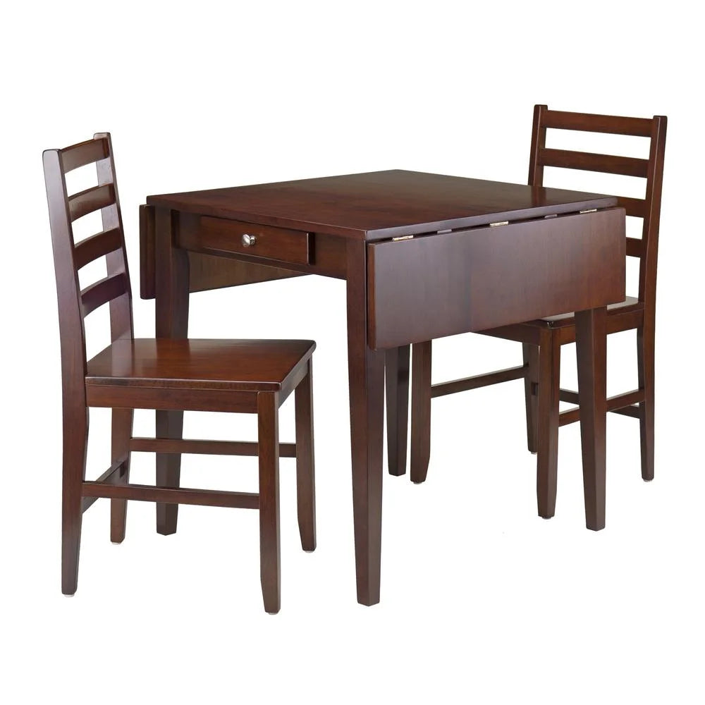 3-Pc Drop Leaf Table & Ladder Back Chairs Dining Set D5680