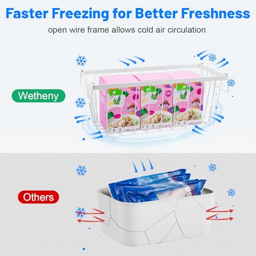 8 Pack Stackable Freezer Organizer Bins with Side Handle J680424