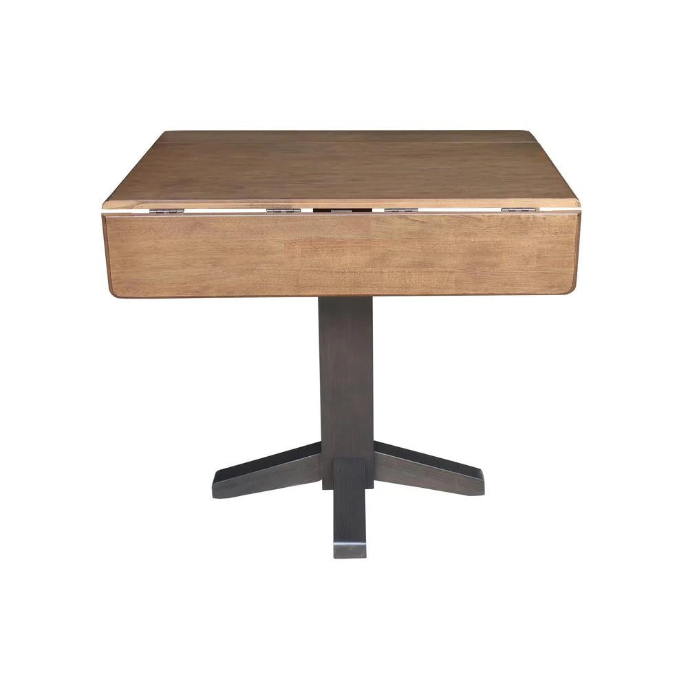 36" Solid Wood Square Dual Drop Leaf Dining Table D5215