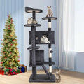 54-in Double Condo Cat Tree Tower Playhouse with Scratching Post & Perch I695829