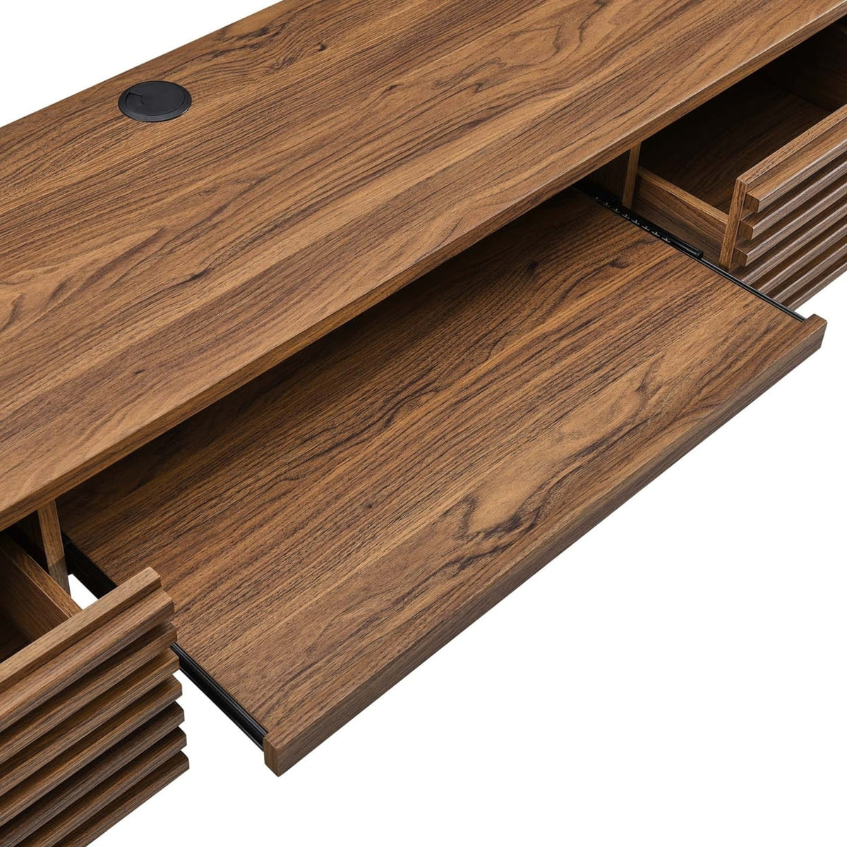 Wall Mount Wood Office Desk in Walnut Y546