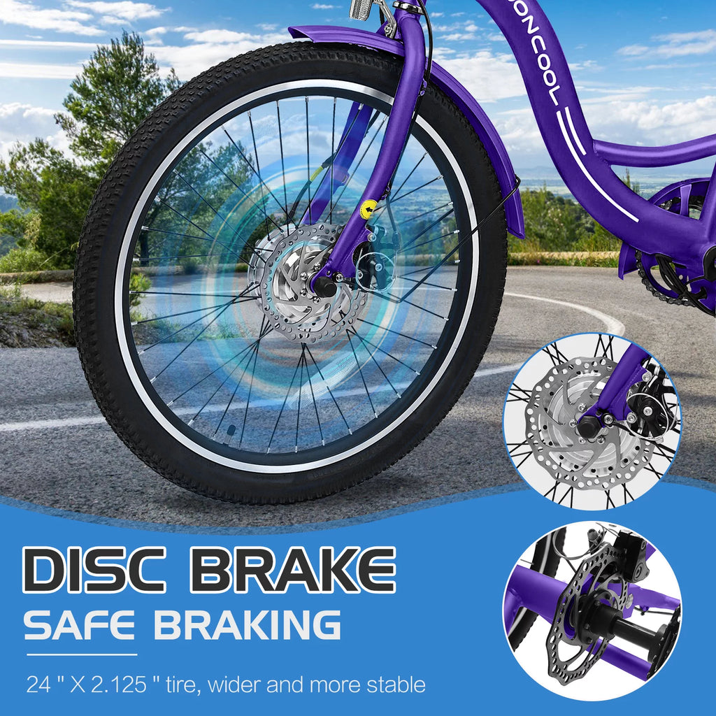 24'' 500W 7-Speed Electric Tricycle with Removable Battery N51992