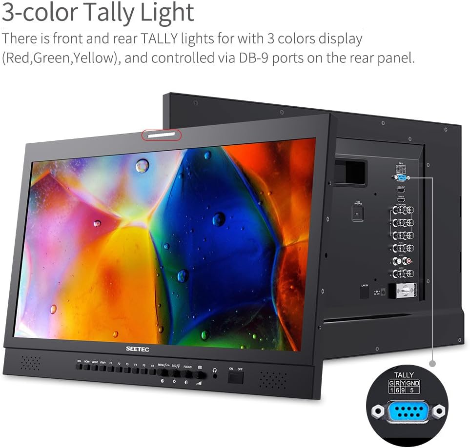 21.5 Inch Broadcast Production LCD Monitor 3G SDI 4K HDMI IPS Full HD S652