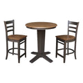 Solid Wood Round Top Dining Table with 2 Stools H56319