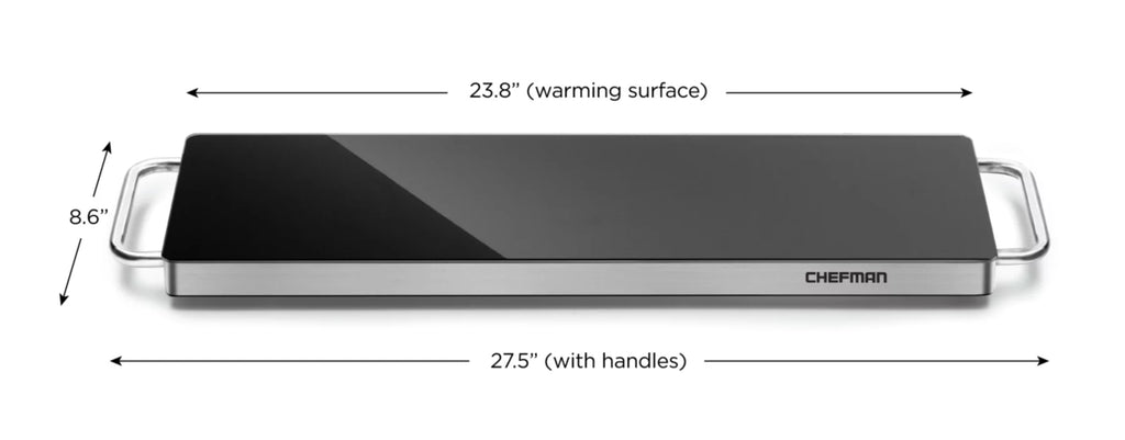 Electric Warming Tray with Black Tempered Glass Top K8555