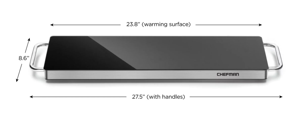 Electric Warming Tray with Black Tempered Glass Top K8555