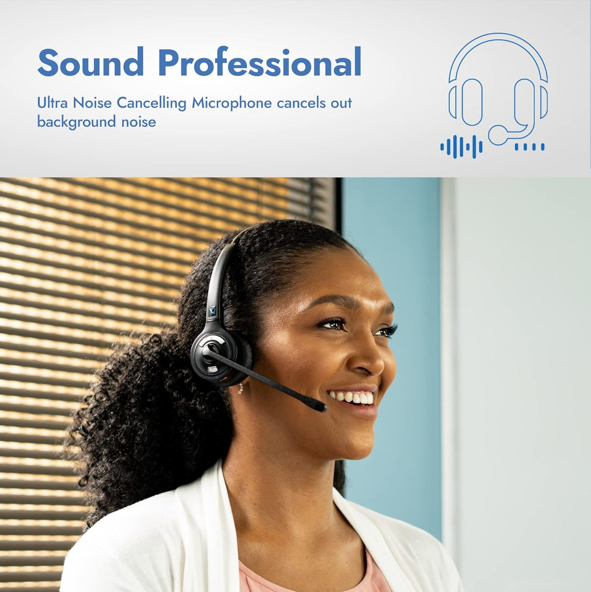Wireless DECT Office Headset with Bluetooth for Desk Phone, Computer and Bluetooth Device A679