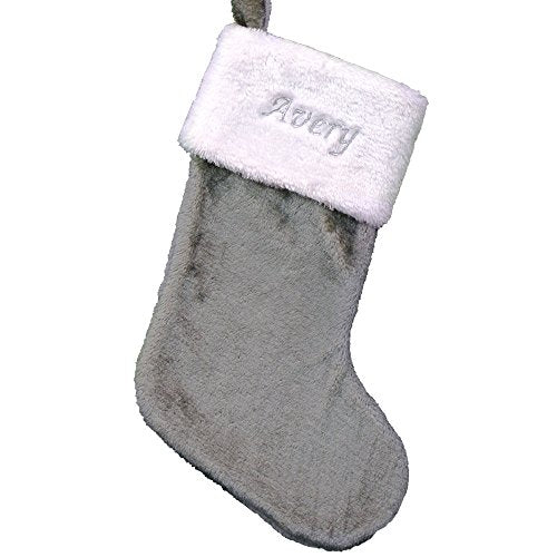 Embroidered Red Plush Christmas Stocking G4485