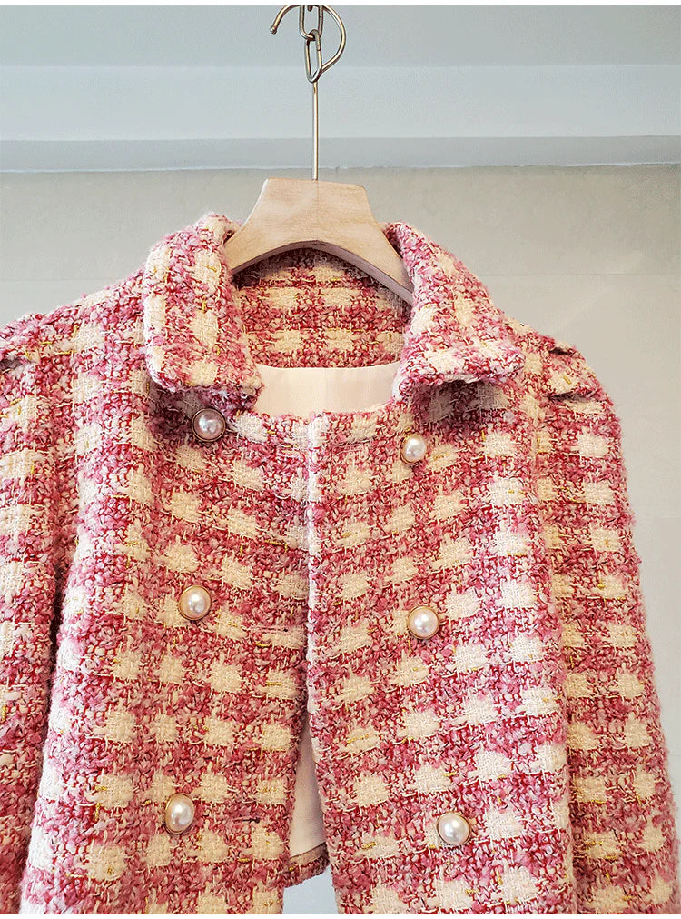 Two Piece Tweed Skirt Suit A615