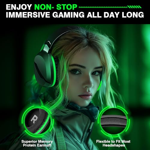 Wireless Gaming Headset with Noise Canceling Microphone, 50H Battery M950102