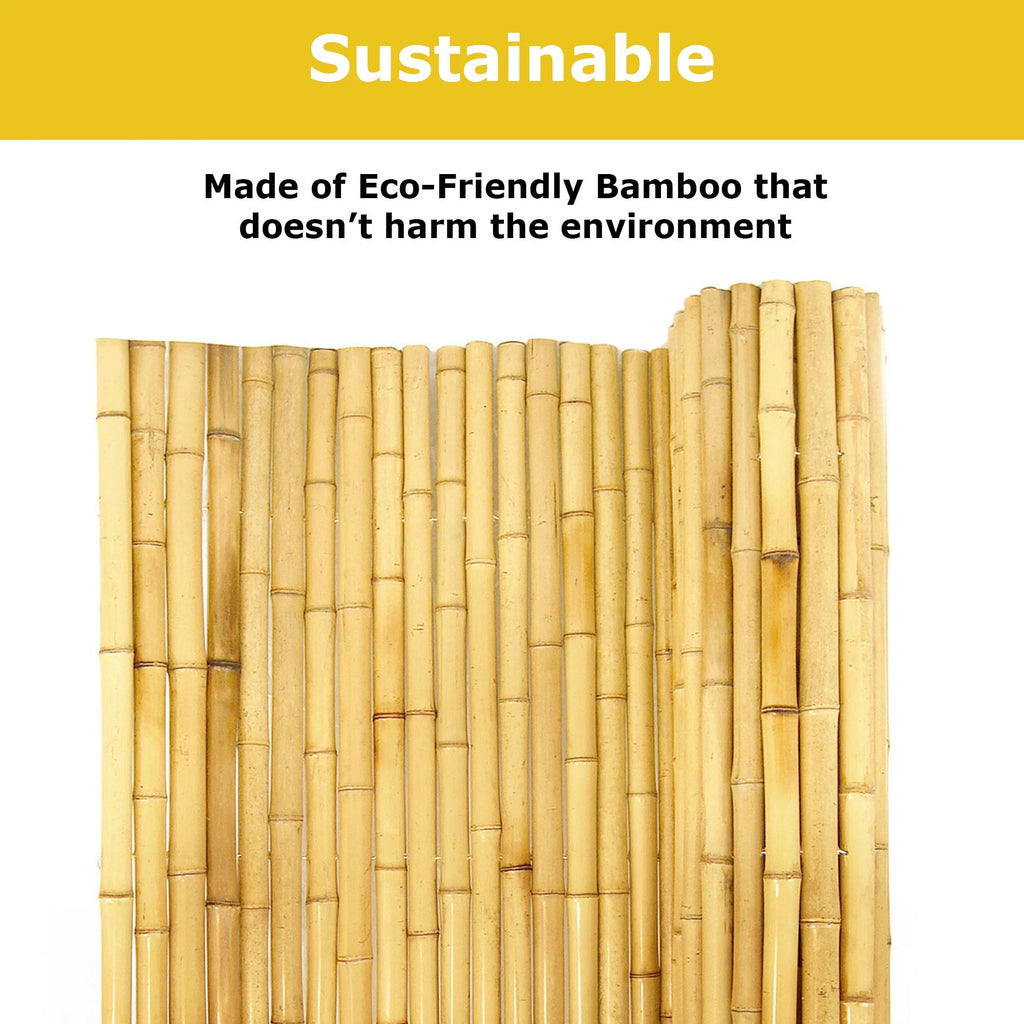 Natural Bamboo Fencing Garden Screen Rolled Fence Panel 3/4 D x 4' H x 8' L O9531