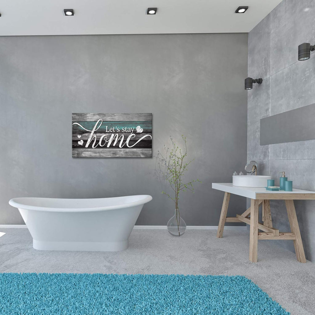 Teal and Grey Quotes Canvas Wall Art H7737