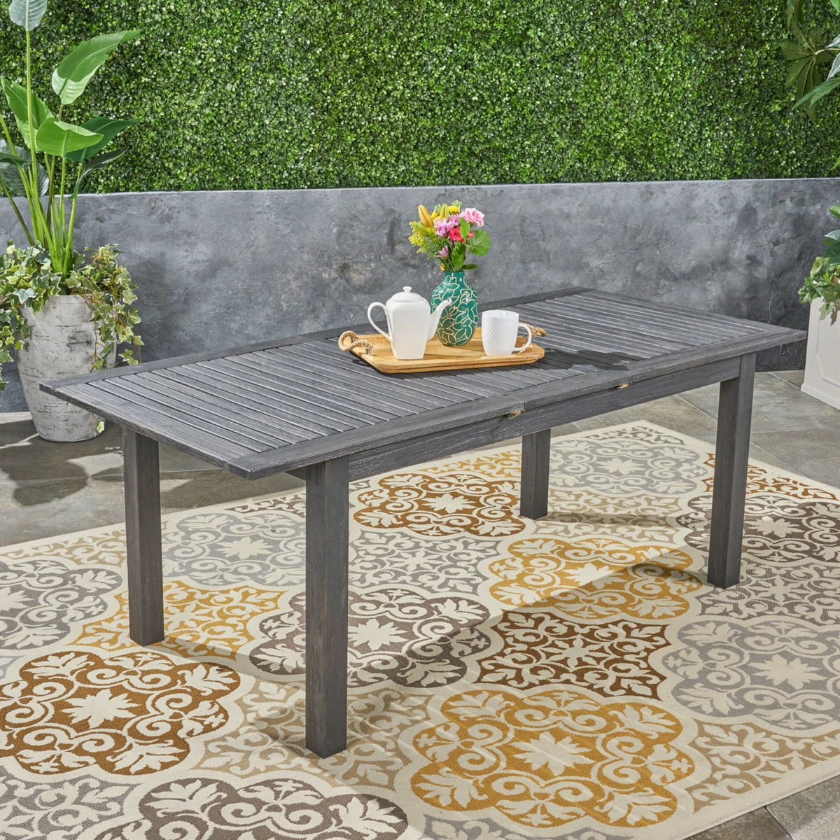 Acacia Wood Expandable Dining Table W370