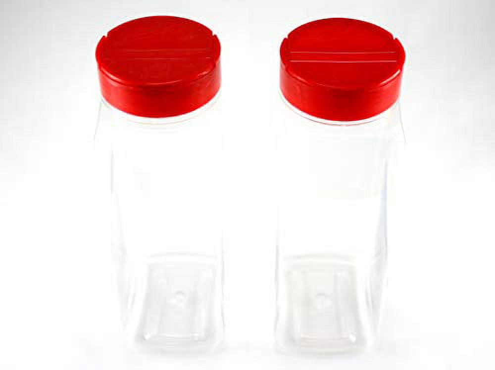 32 OZ Clear Plastic Spice Bottles Jars Containers Set of 2 with Flap Cap Shaker V3922