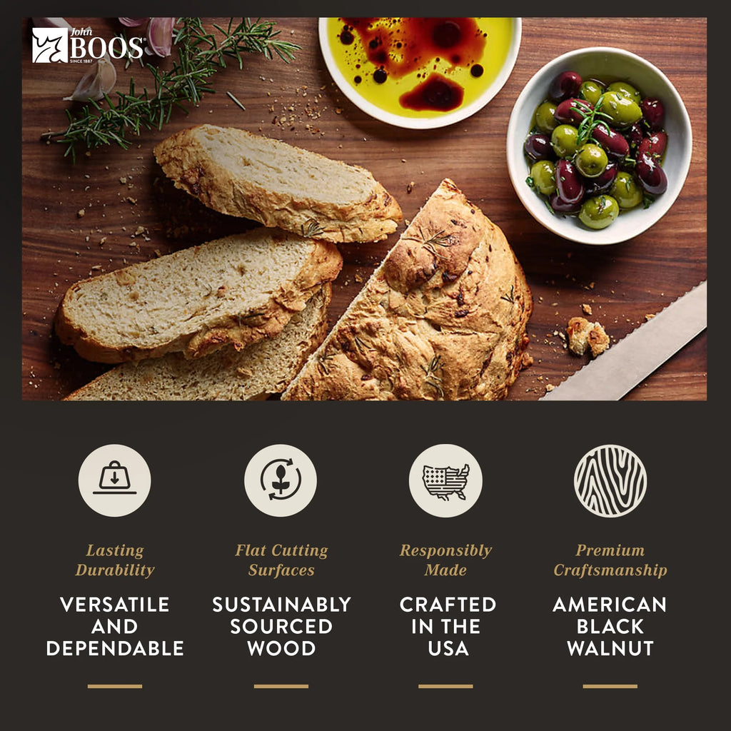 Walnut Wood Round Cutting Board, 18" x 18" x 1.5" D901797