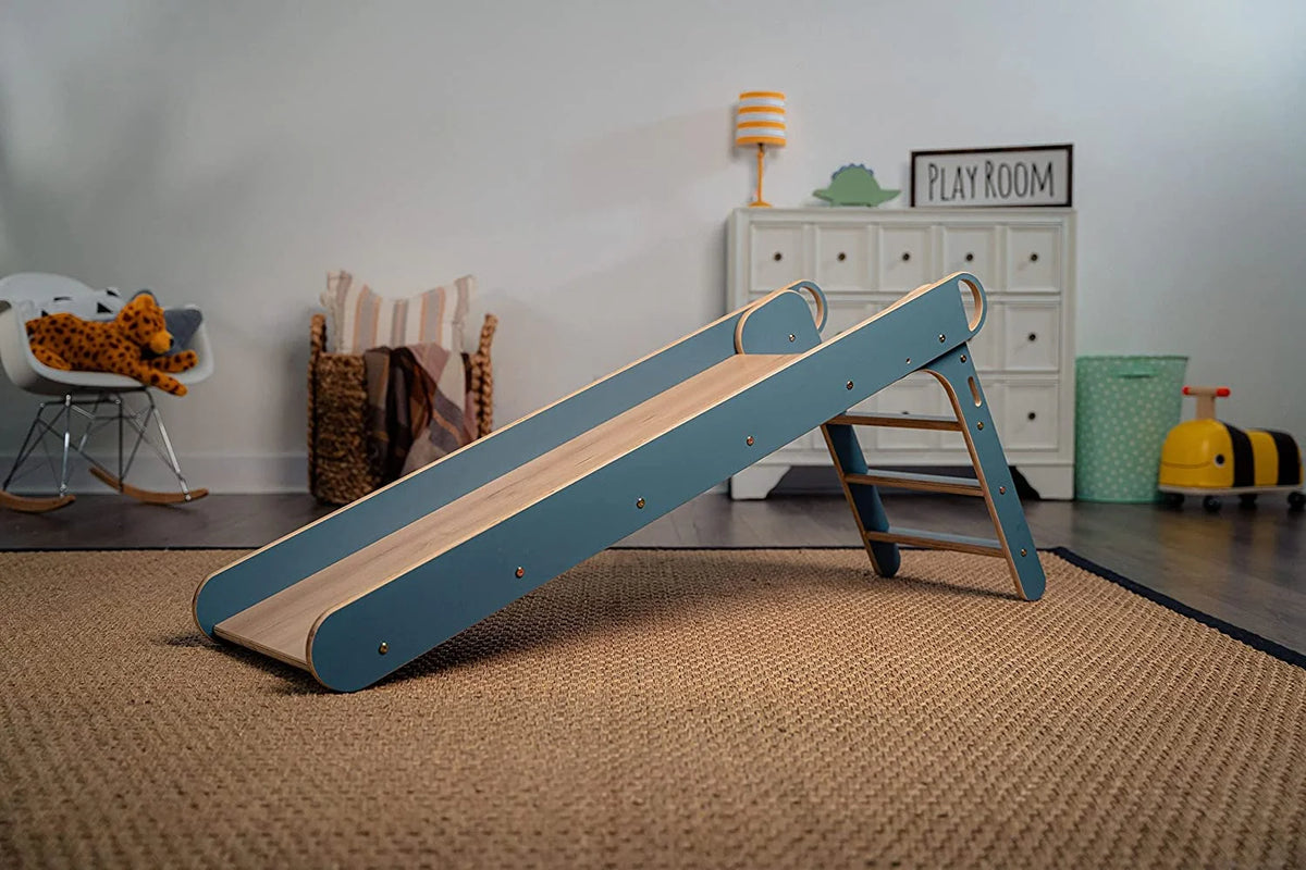 Blue Wooden Folding Kids Slip and Slide Playset Y2019