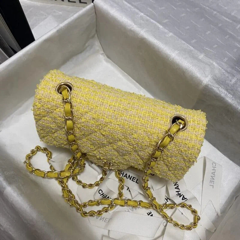 Yellow Tweed Bag E2780