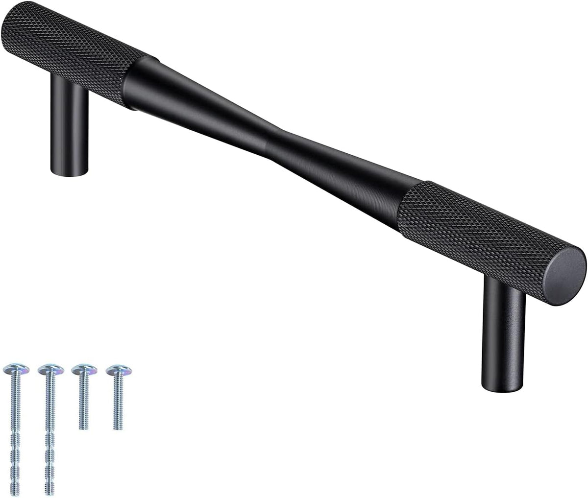 Matte Black 10 Pack 3-3/4 Inch Hole Centers Solid T Bar Cabinet Handles T233633
